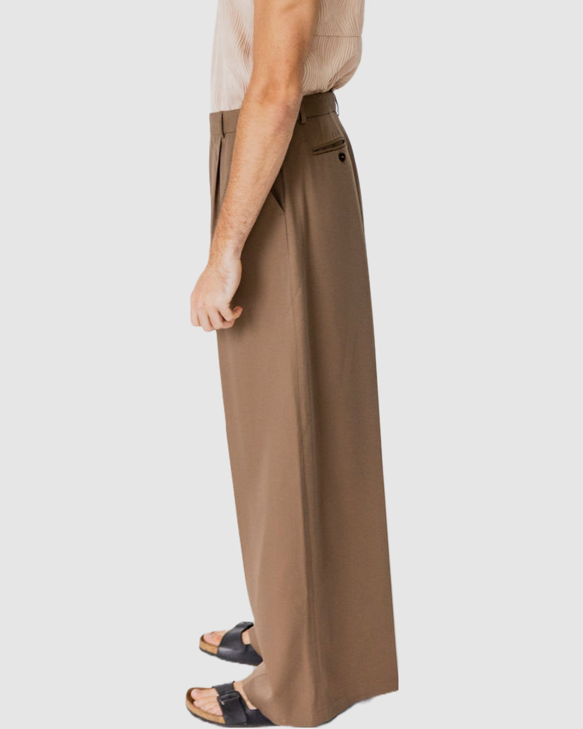 Adrian Wide Leg Trousers Brown