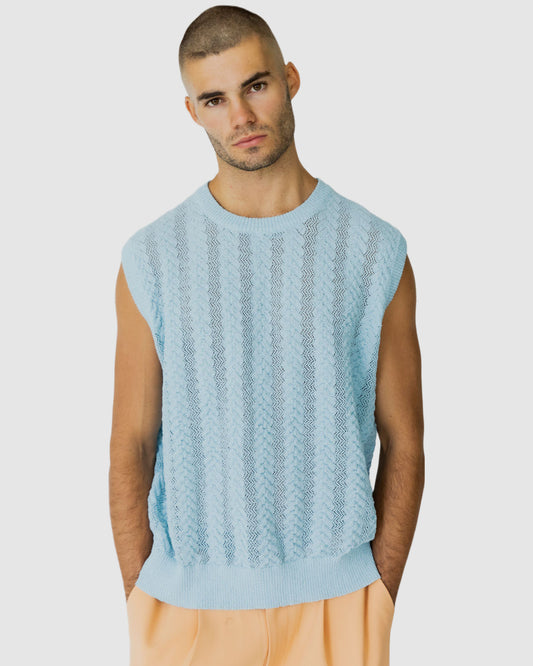 Cassis Knitted Vest Blue