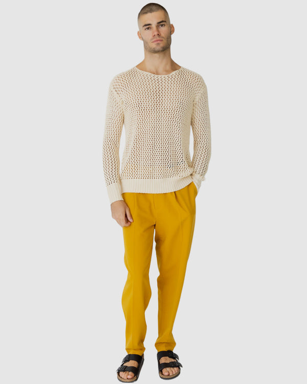 Kasper Fishnet Sweater Cream