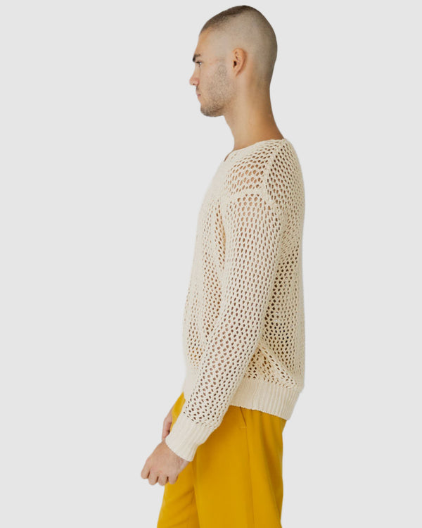 Kasper Fishnet Sweater Cream