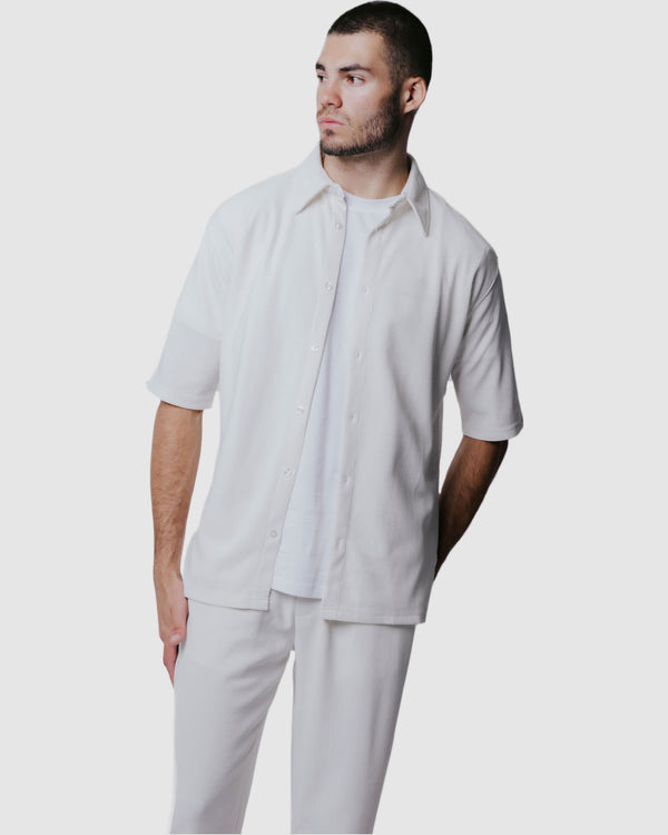 Abade Pleated Shirt White